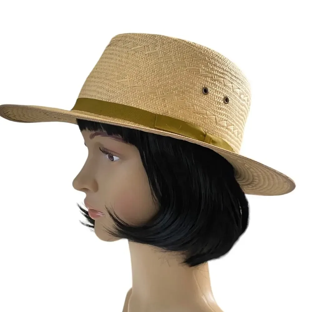Puerto Fino Colombian Straw Hat Size 7 1/2 Tan Fedora